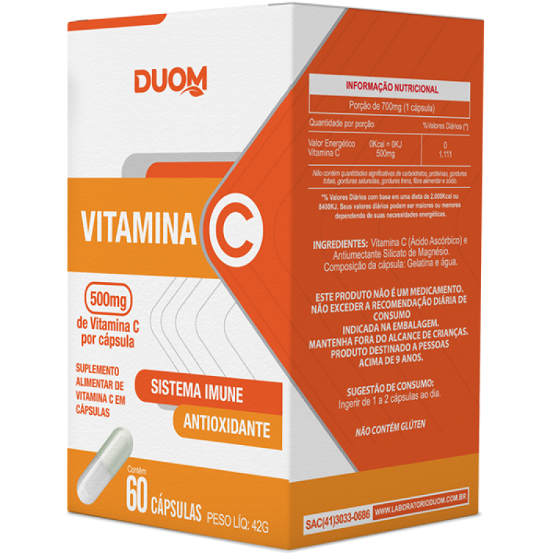 Vitamina C 500mg 60 Cápsulas Duom 8955