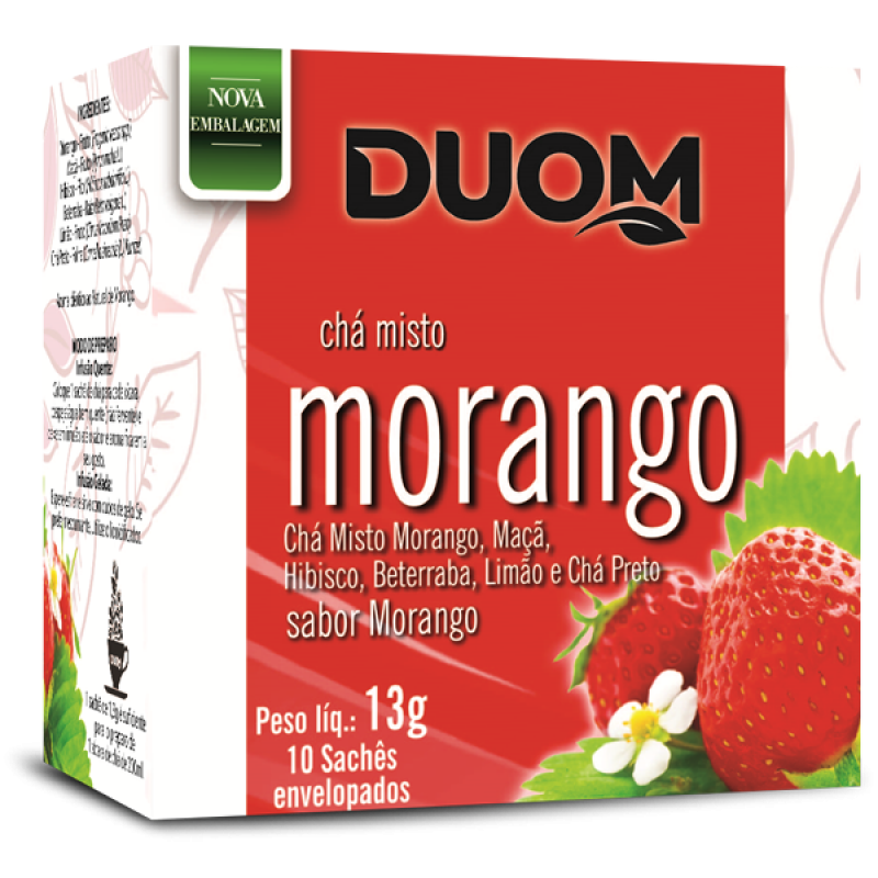 Chá de Morango 10 sachês Duom